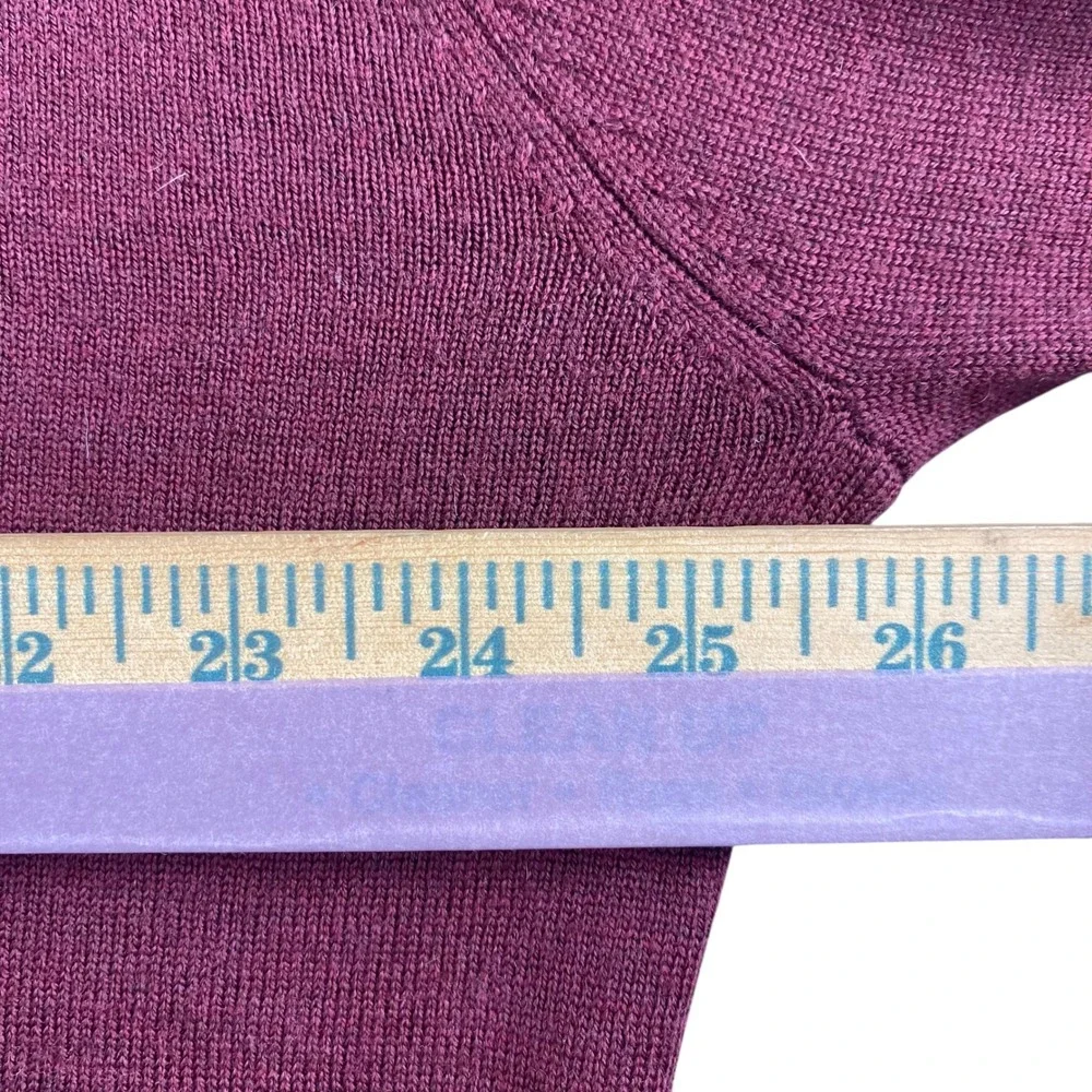 Orvis Mens‎ Burgundy 100% Merino Wool Quarter Zip Sweater Large Fly Fishing Lure